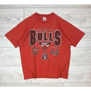 Chicago Bulls Nba 1992 Made In Usa Mens Red T Shirt Xl Size